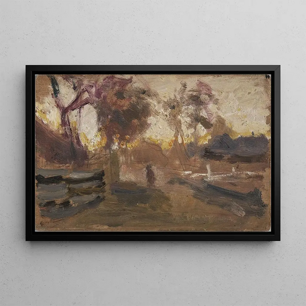 Cours de ferme - Jan Stanisławski — framed artwork on a wall