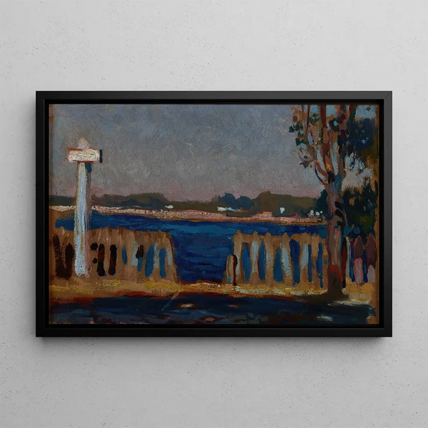 Fence on the River - Jan Stanisławski — framed artwork on a wall