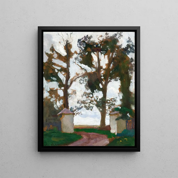 Door among the trees - Jan Stanisławski — framed artwork on a wall