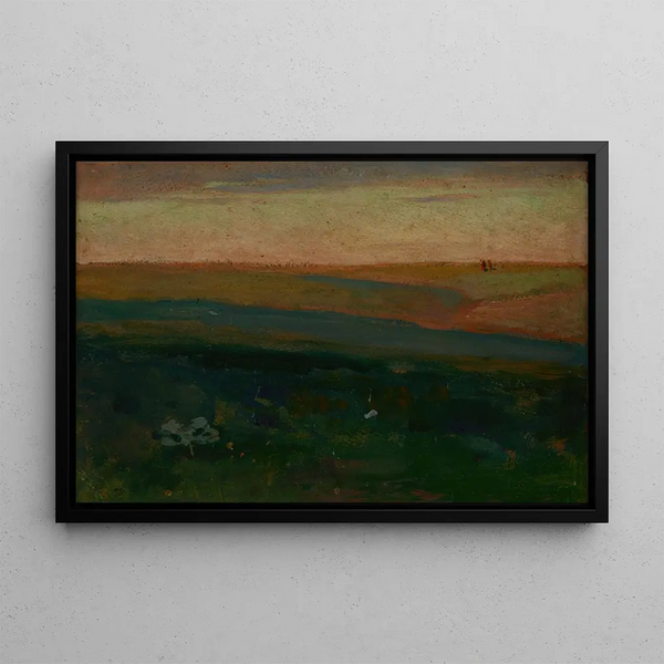 Steppe verte en Ukraine - Jan Stanisławski — framed artwork on a wall