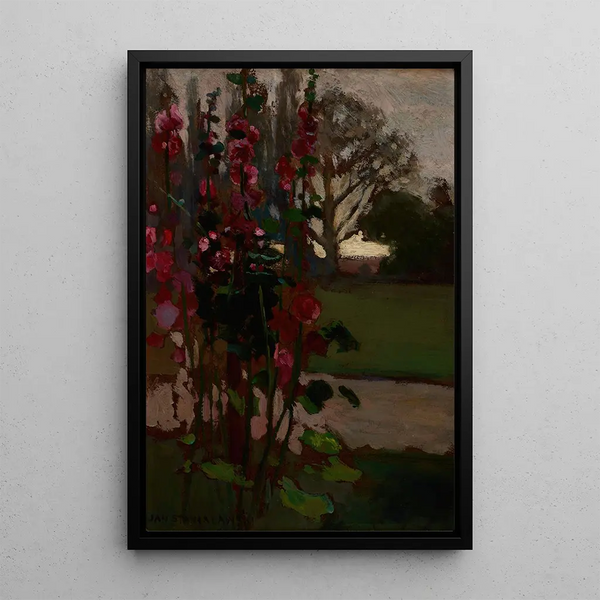 Autumn Polish Hollyhock - Jan Stanisławski — framed artwork on a wall