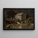 Moulin au bord de la rivière par une nuit de clair de lune - Jan Stanisławski — framed artwork on a wall