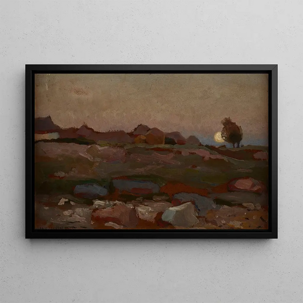 Moon on the Rocks - Jan Stanisławski — framed artwork on a wall