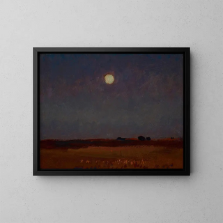 Night by moonlight - Jan Stanisławski — framed artwork on a wall