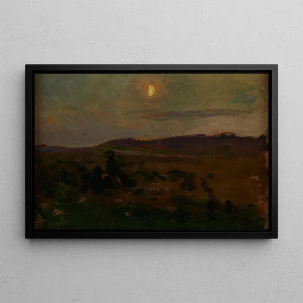 Moonrise Painting - Jan Stanisławski — framed artwork on a wall