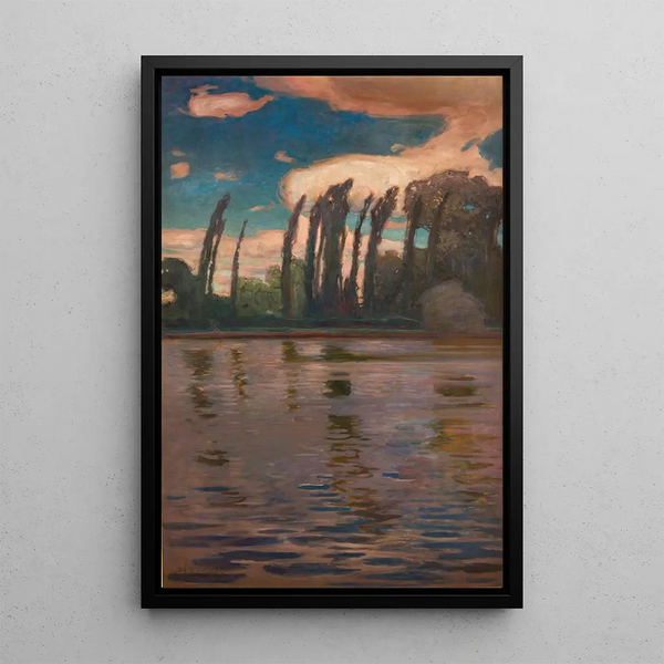 Poplars on the Water - Jan Stanisławski — framed artwork on a wall