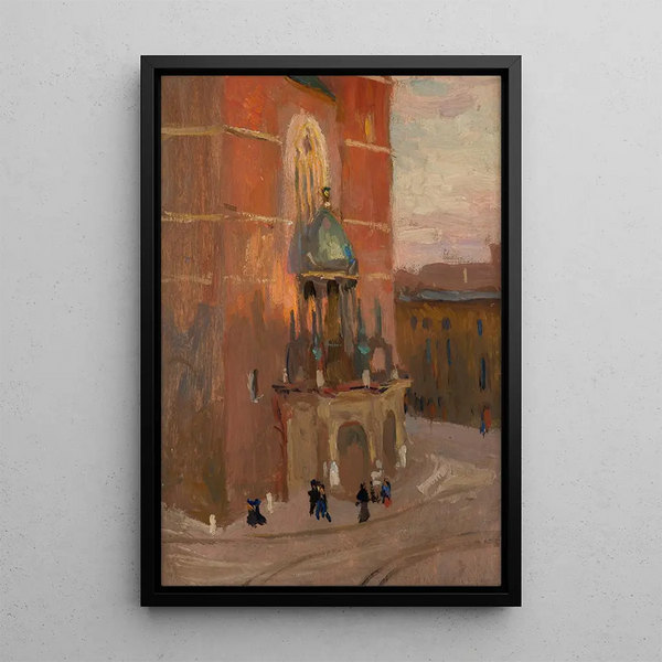 Church of Saint Mary in Kraków - Jan Stanisławski — framed artwork on a wall