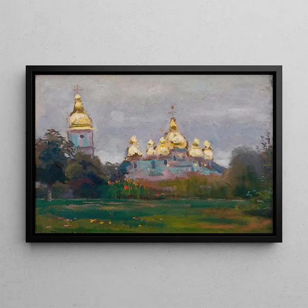 Monastère Saint-Michel à Kyiv - Jan Stanisławski — framed artwork on a wall