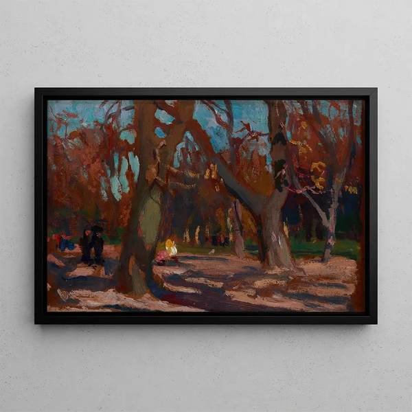 Le parc Planty à Cracovie - Jan Stanisławski — framed artwork on a wall