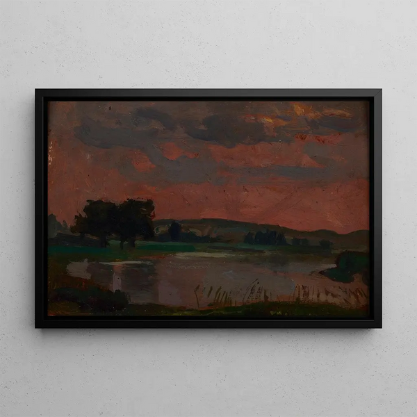 The Vistula at twilight - Jan Stanisławski — framed artwork on a wall