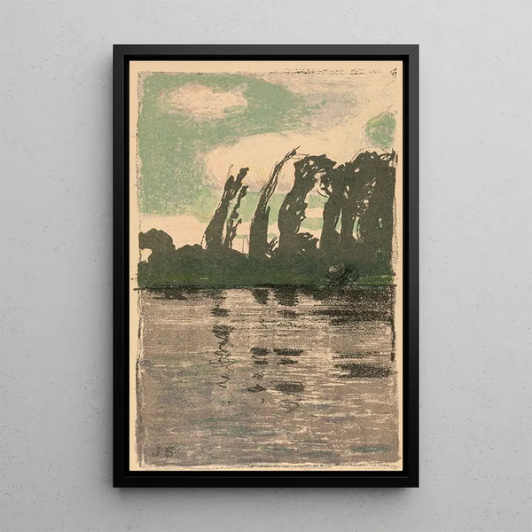 Poplars - Jan Stanisławski — framed artwork on a wall