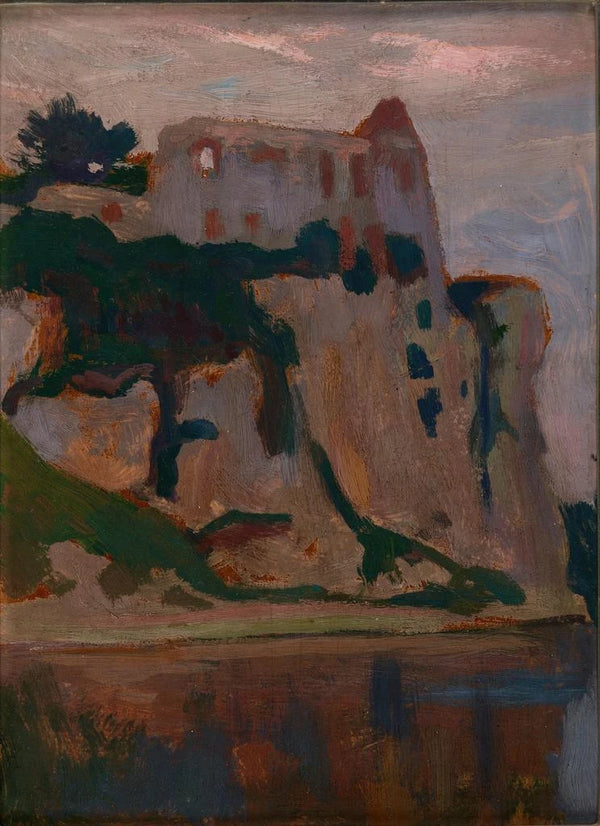 Tyniec at dawn - Jan Stanisławski — framed artwork on a wall