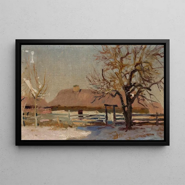 Winter Landscape Painting - Jan Stanisławski — framed artwork on a wall