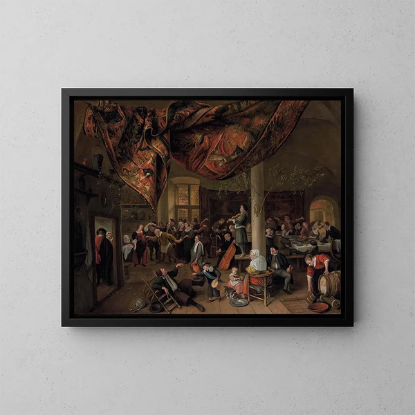 A Village Wedding - Jan Steen — framed artwork on a wall