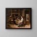 an elegant company in an interior with figures playing cards at a table - Jan Steen — framed artwork on a wall