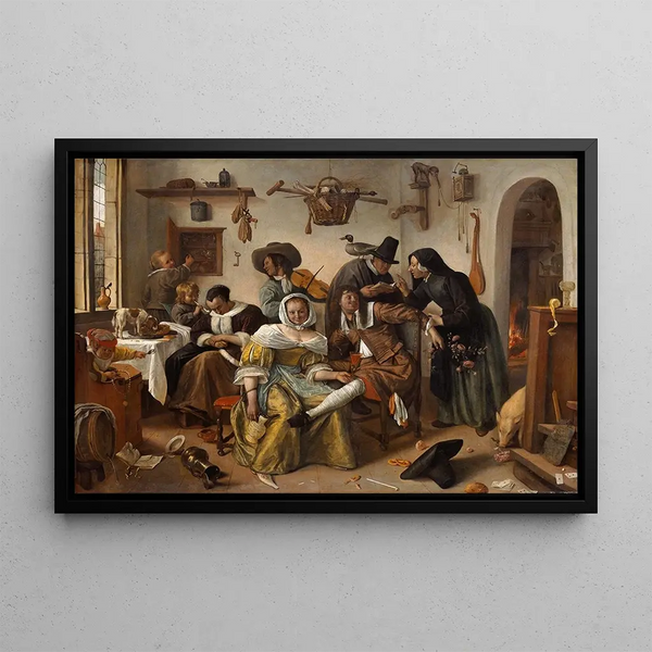 Attention à la luxure - Jan Steen — framed artwork on a wall