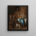 Les enfants apprennent à un chat à danser, une leçon connue sous le nom de « leçon de danse » - Jan Steen — framed artwork on a wall