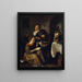 children learning to read to a cat - Jan Steen — framed artwork on a wall