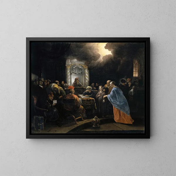 The Christ among the Doctors - Jan Steen — framed artwork on a wall