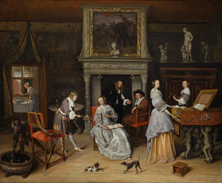 Interior fantasy painting with Jan Steen and Gerrit Schouten's family - Jan Steen — artwork view