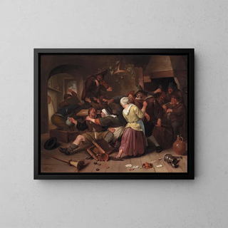 Players in Quarrel - Jan Steen — framed artwork on a wall