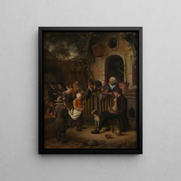 The Little Author - Jan Steen — framed artwork on a wall