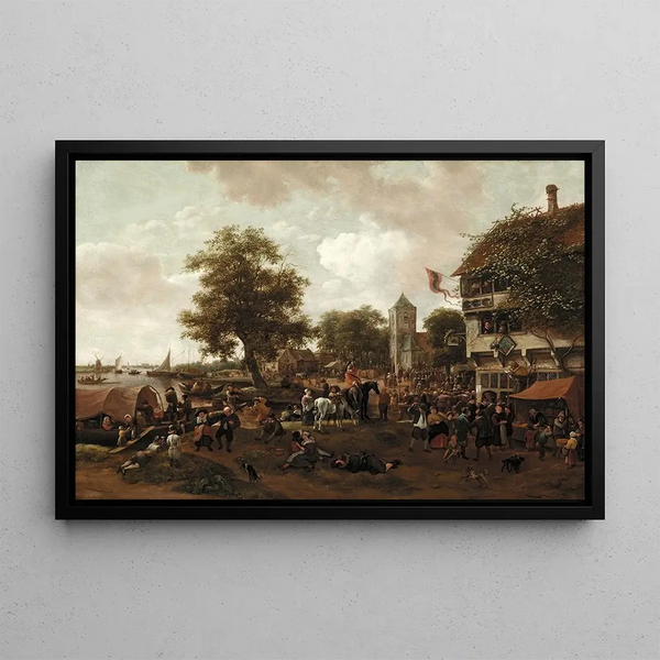 The Fair at Oegstgeest - Jan Steen — framed artwork on a wall