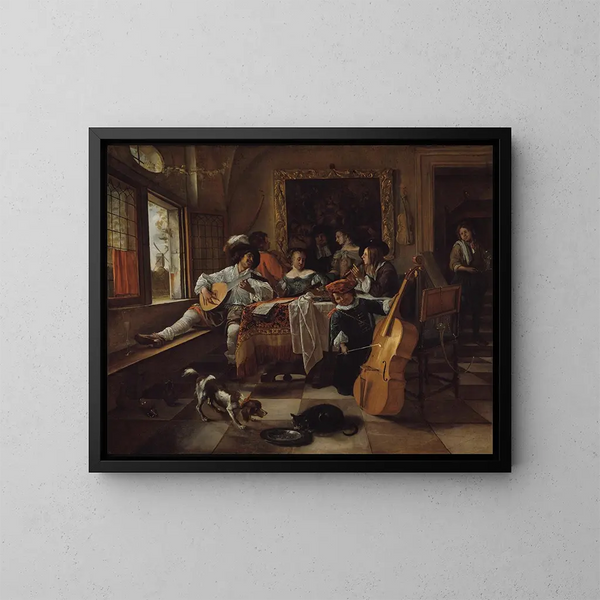 The Family Concert - Jan Steen — framed artwork on a wall