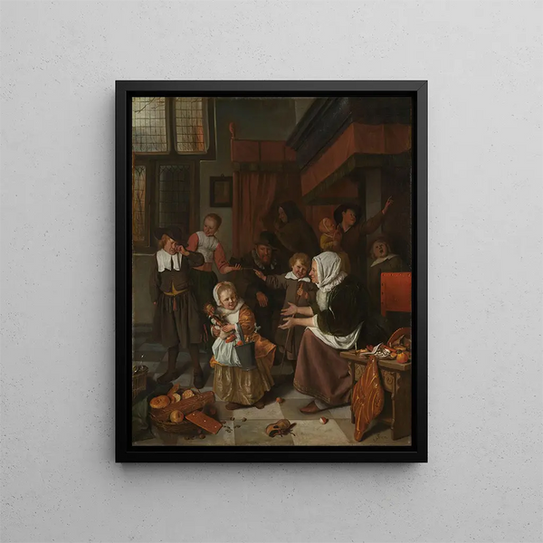 La fête de Saint Nicolas - Jan Steen — framed artwork on a wall