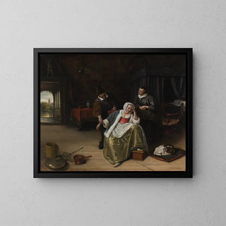 La jeune fille amoureuse - Jan Steen — framed artwork on a wall