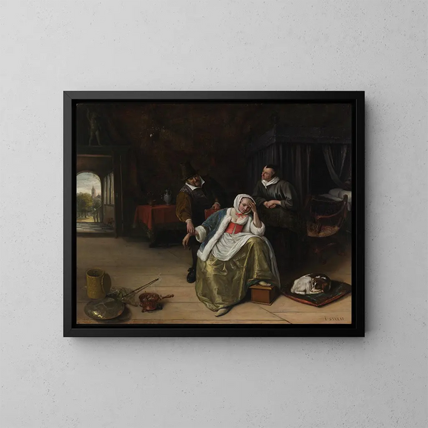 La jeune fille amoureuse - Jan Steen — framed artwork on a wall