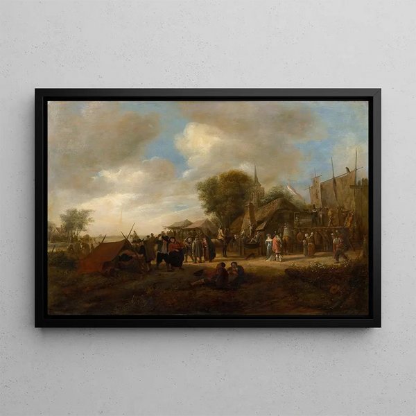 Village Festival - Jan Steen — framed artwork on a wall