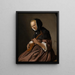 Woman playing the cittern - Jan Steen — framed artwork on a wall