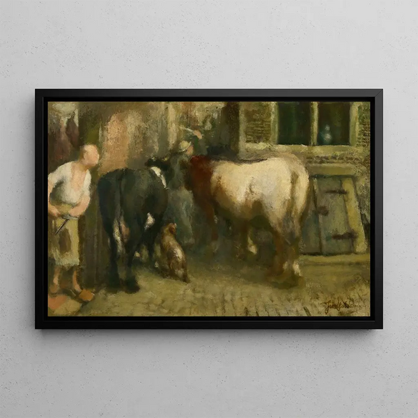 At the slaughterhouse - Jan Stobbaerts — framed artwork on a wall