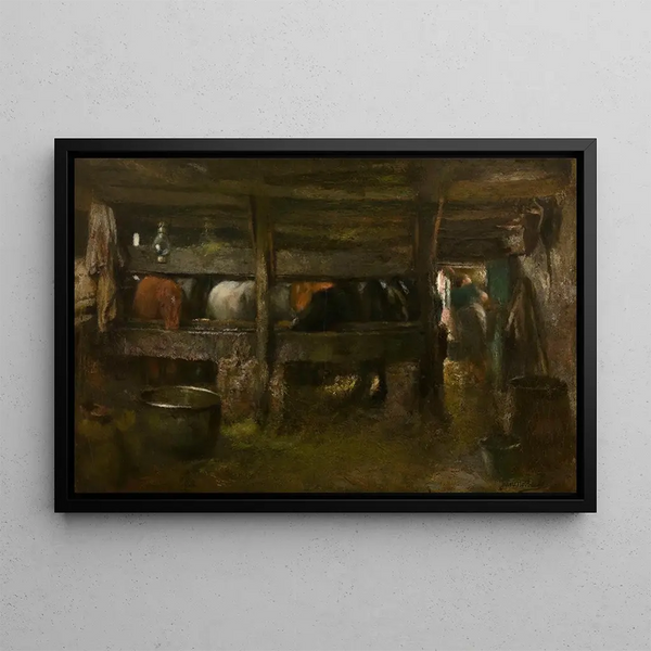 Stable - Jan Stobbaerts — framed artwork on a wall