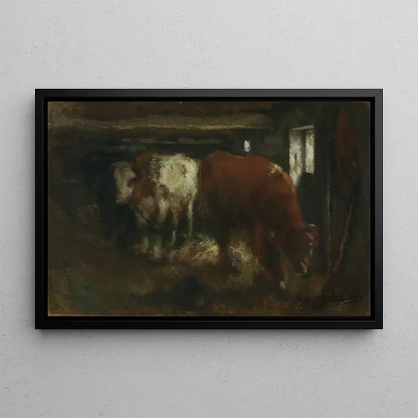 Abattoir Painting - Jan Stobbaerts — framed artwork on a wall