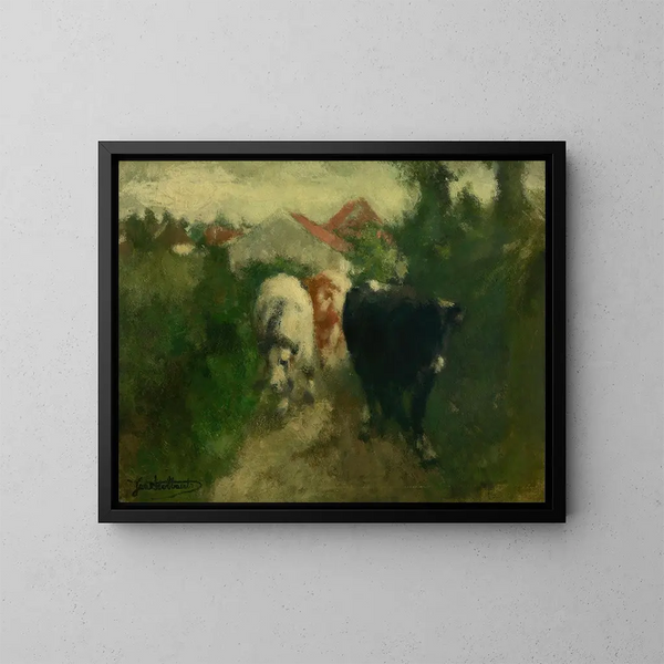 Route enfoncée - Jan Stobbaerts — framed artwork on a wall