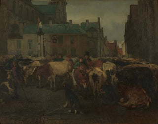 The cattle market in Antwerp - Jan Stobbaerts — artwork view