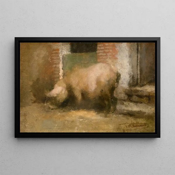 The Sow - Jan Stobbaerts — framed artwork on a wall