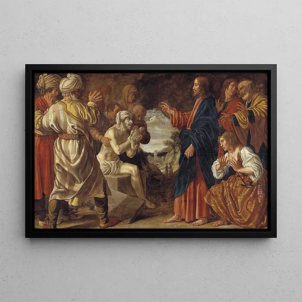 The Resurrection of Lazarus - Jan Tengnagel — framed artwork on a wall