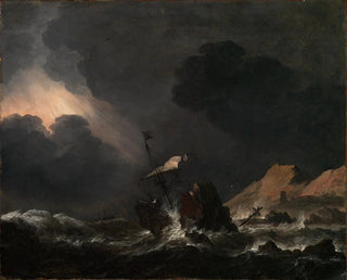 Storm at Sea with a Shipwreck - Jan Theunisz Blanckerhoff — artwork view