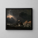Storm at Sea with a Shipwreck - Jan Theunisz Blanckerhoff — framed artwork on a wall