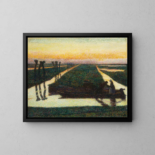 a canal in Broek in Waterland - Jan Toorop — framed artwork on a wall