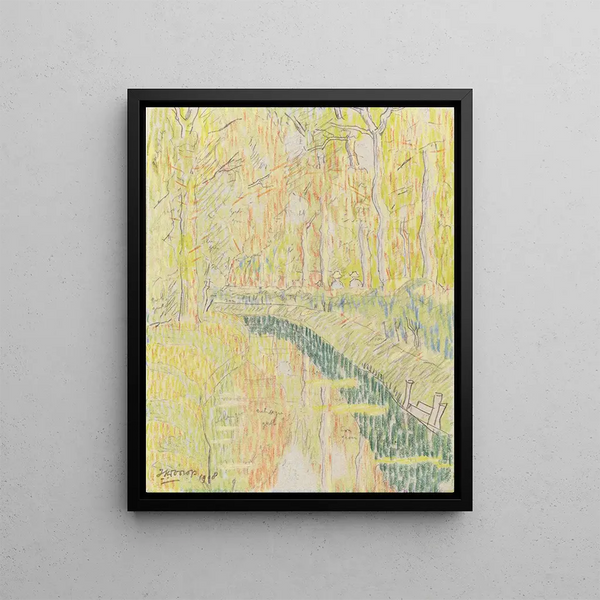 Canal entre les arbres - Jan Toorop — framed artwork on a wall