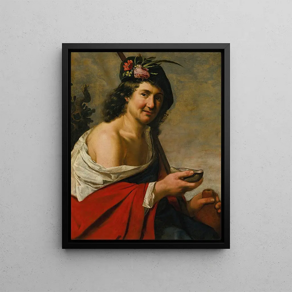 Berger painting with a drinking bowl, perhaps Daifilo - Jan van Bijlert — framed artwork on a wall