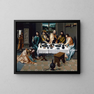 The Christ in Simon's house - Workshop of Jan van Dornicke — framed artwork on a wall