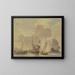 Marine painting with five ships in the foreground - Jan Verbruggen — framed artwork on a wall