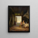 Children blowing bubbles in the corridor - Jan Verhas — framed artwork on a wall