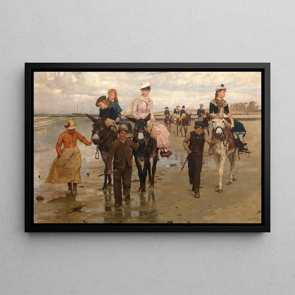 Promenade sur la Plage Heist-aan-Zee - Jan Verhas — framed artwork on a wall