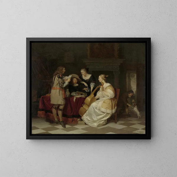 A Musical Company - Jan Verkolje — framed artwork on a wall